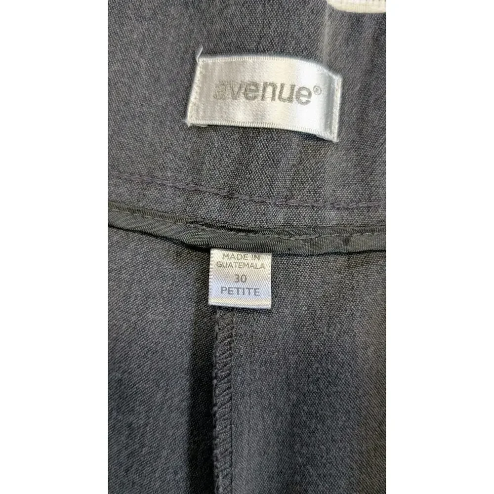 Avenue Womens Plus Size Super Stretch Trousers Ankle Pants Gray US SZ30P
